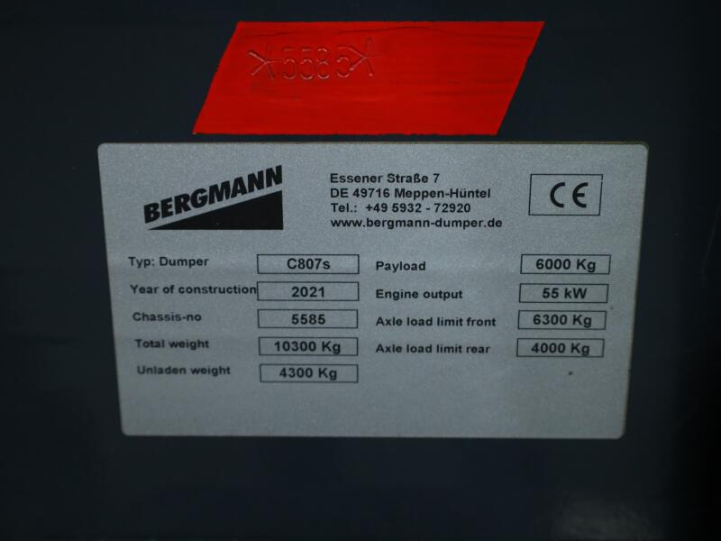 2021 Bergmann C807s Swivel Dumper VV1273 | Dumper | Wieldumper