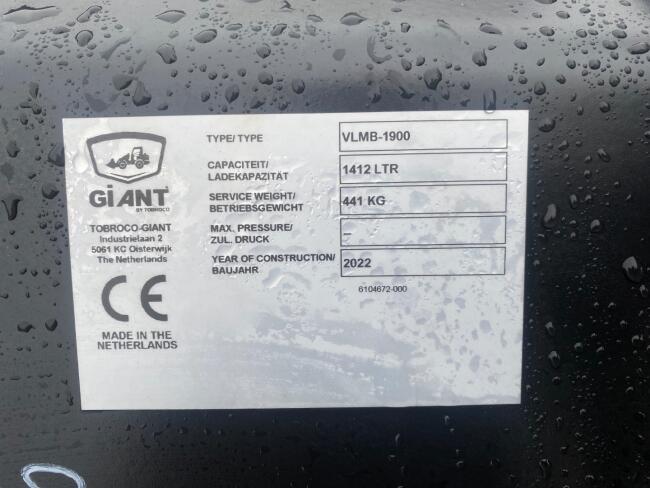 2025 Giant Volumebak 50+ 1412ltr 190cm (G3500) DV1311 | Aanbouwdelen | Shovel / Loader bakken